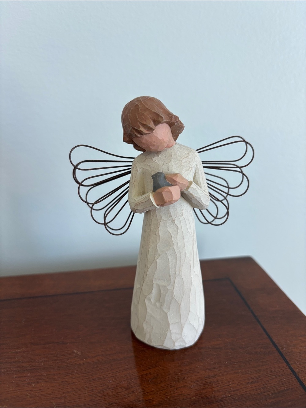 Angel of Healing- Willow Tree Angel Figurine in Cream with Black Wire Wings